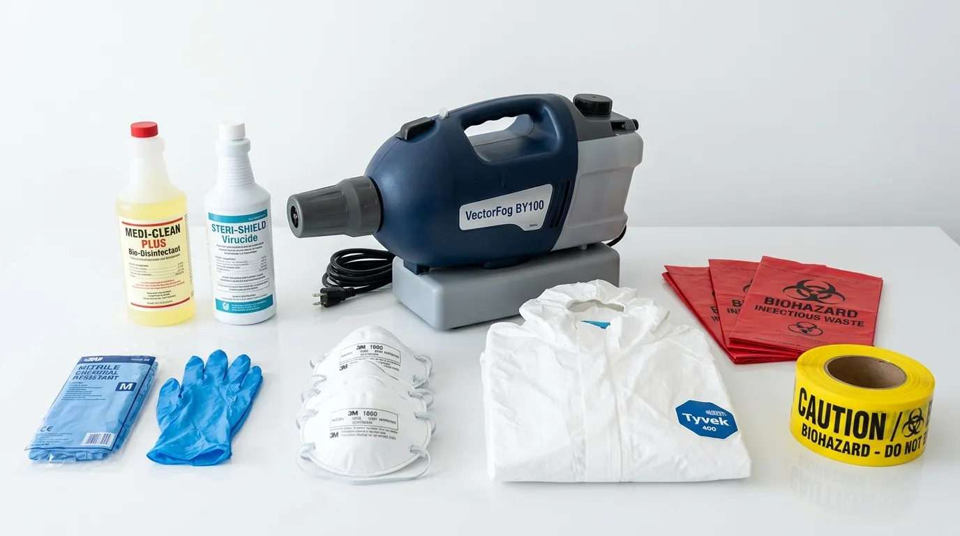 Professional biohazard remediation crew working in Brentwood