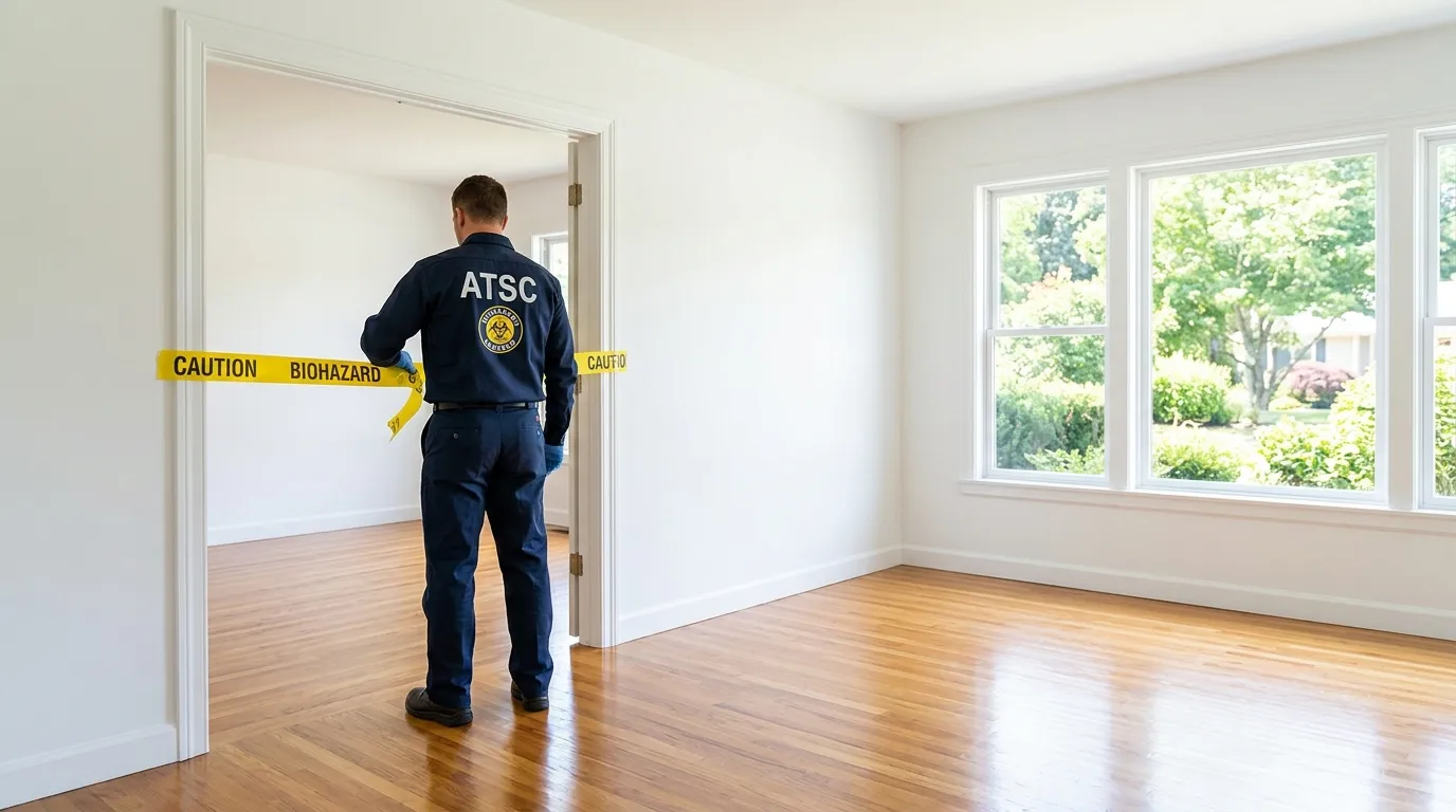 Certified biohazard cleanup crew performing Trauma Scene Cleanup in Brentwood